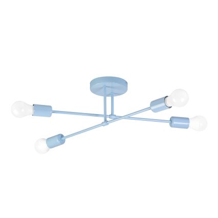 Lustră aplicată CAMBRIDGE 4xE27/15W/230V albastră