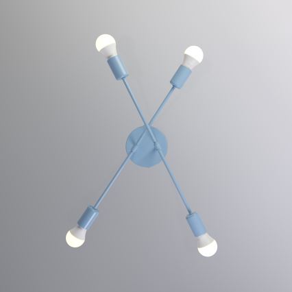 Lustră aplicată CAMBRIDGE 4xE27/15W/230V albastră