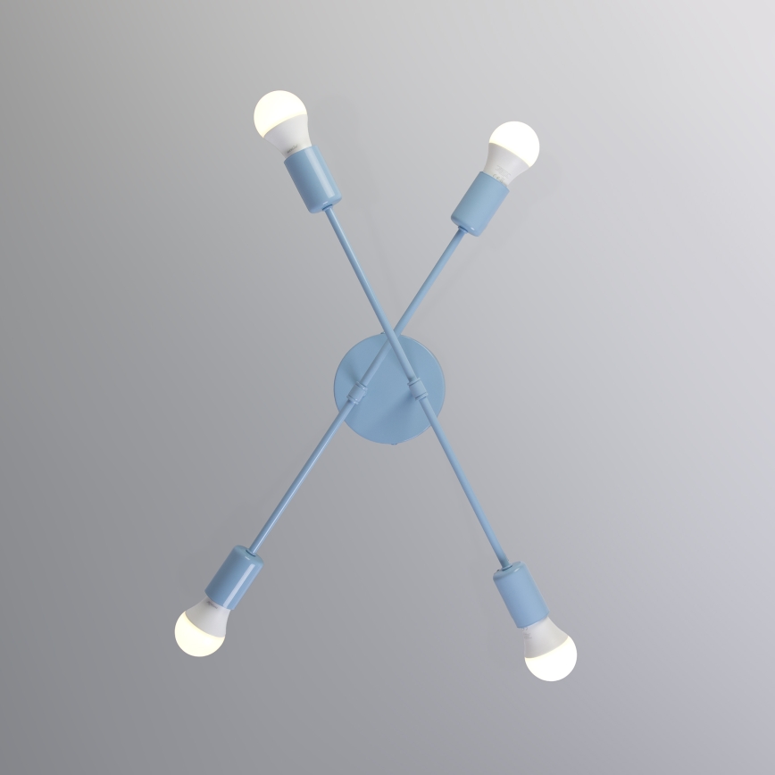 Lustră aplicată CAMBRIDGE 4xE27/15W/230V albastră