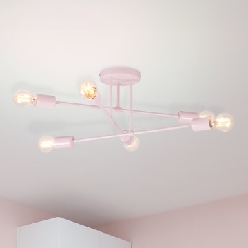 Lustră aplicată CAMBRIDGE, 6 x E27, 15 W, 230 V, roz