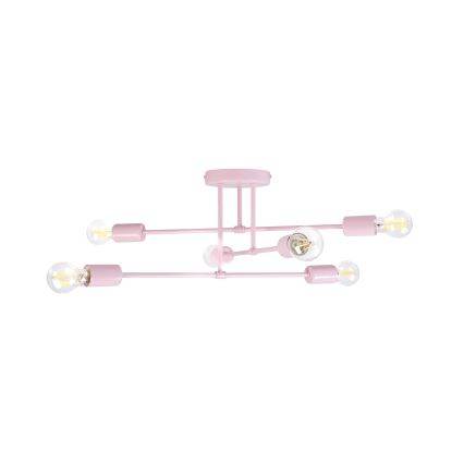 Lustră aplicată CAMBRIDGE, 6 x E27, 15 W, 230 V, roz