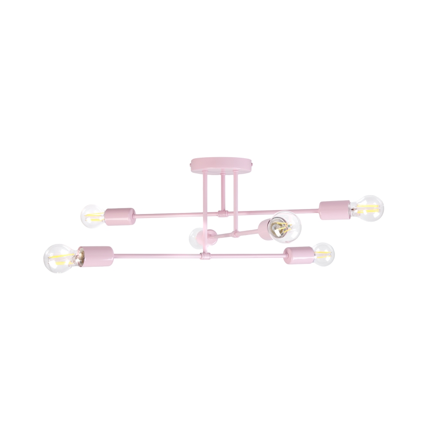 Lustră aplicată CAMBRIDGE, 6 x E27, 15 W, 230 V, roz