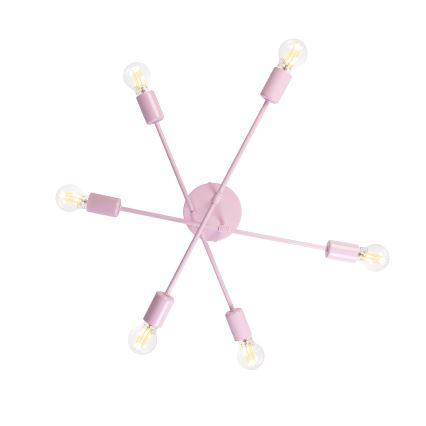 Lustră aplicată CAMBRIDGE, 6 x E27, 15 W, 230 V, roz