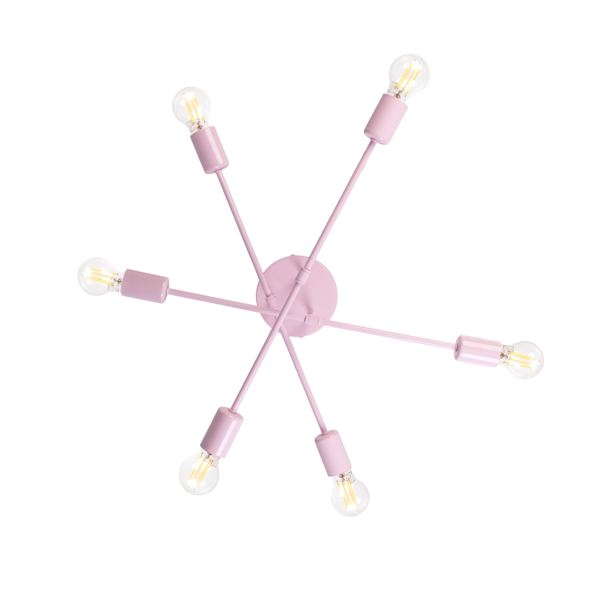 Lustră aplicată CAMBRIDGE, 6 x E27, 15 W, 230 V, roz