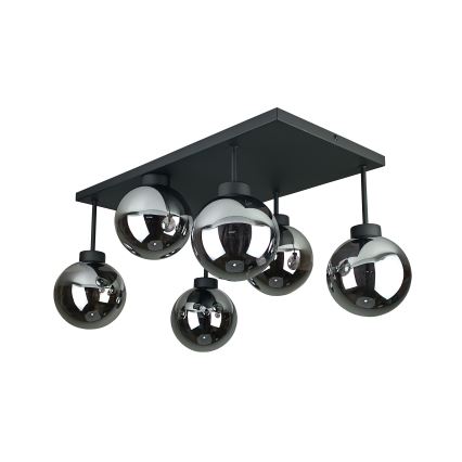 Lustră aplicată DEA 6xE14/60W/230V negru/negru fumuriu