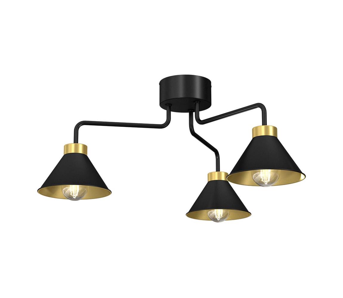 Lustră aplicată DEMET 3xE27/60W/230V neagră/aurie