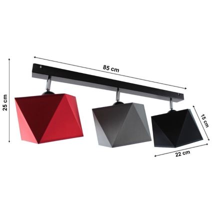 Lustră aplicată DIAMENT 3xE27/60W/230V