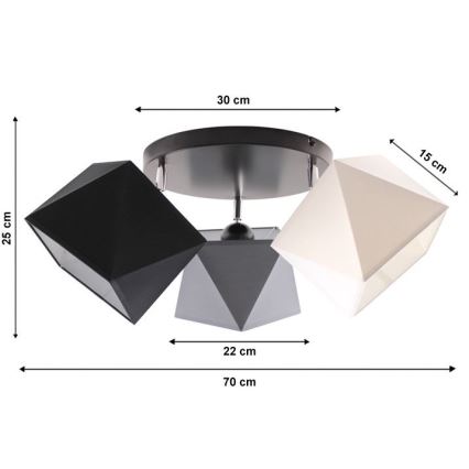 Lustră aplicată DIAMENT 3xE27/60W/230V