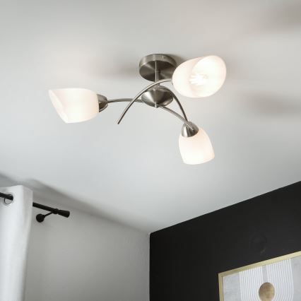 Lustră aplicată DONNA 3xE27/60W/230V nichel