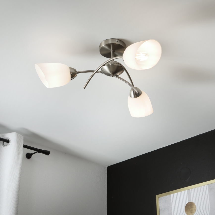 Lustră aplicată DONNA 3xE27/60W/230V nichel