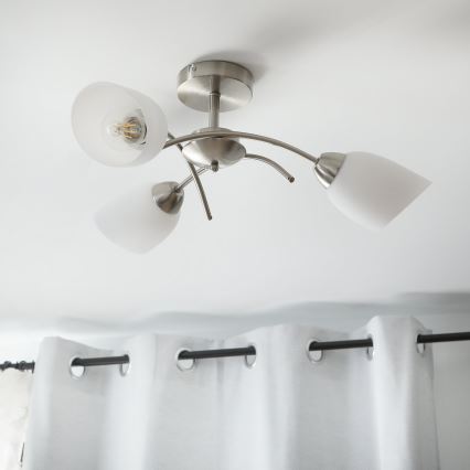 Lustră aplicată DONNA 3xE27/60W/230V nichel