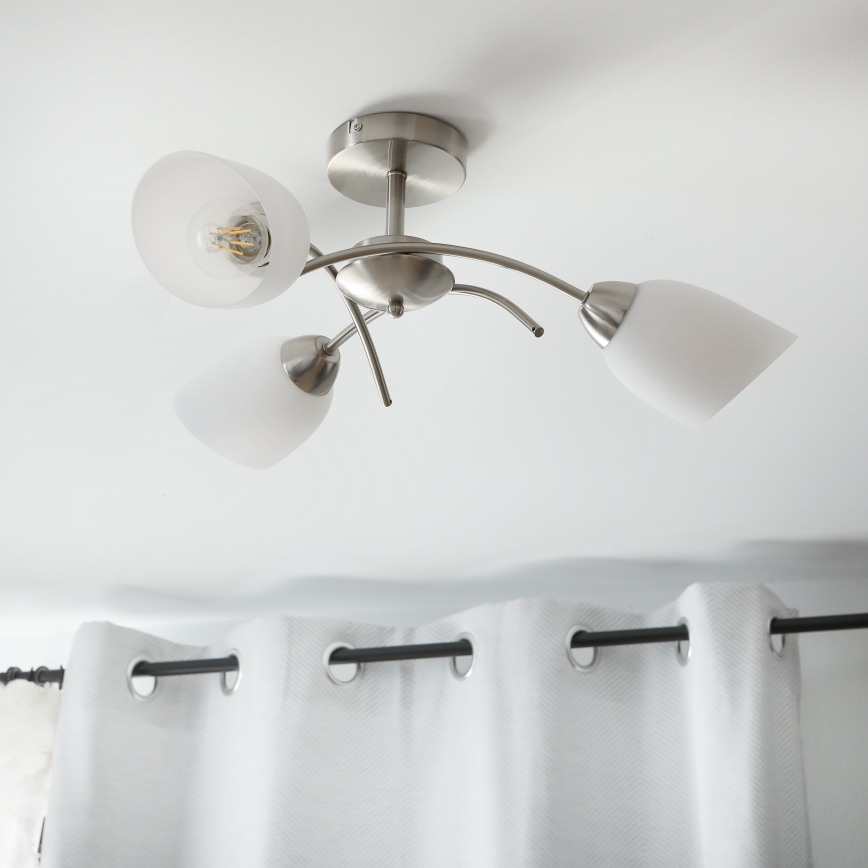 Lustră aplicată DONNA 3xE27/60W/230V nichel
