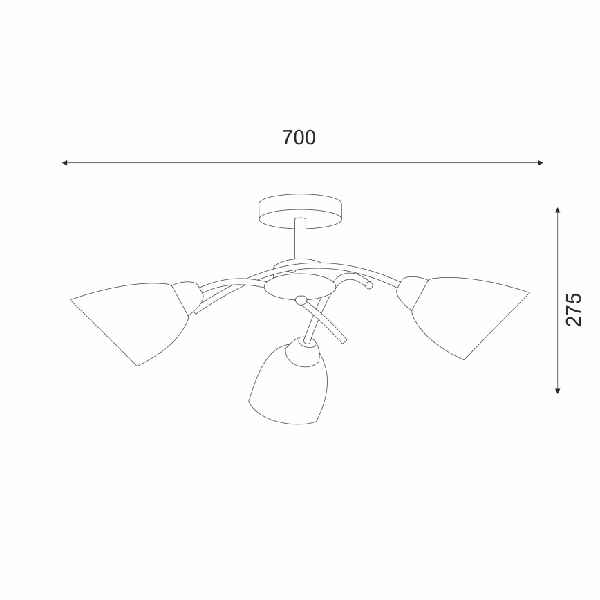 Lustră aplicată DONNA 3xE27/60W/230V nichel