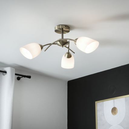 Lustră aplicată DONNA 3xE27/60W/230V patină