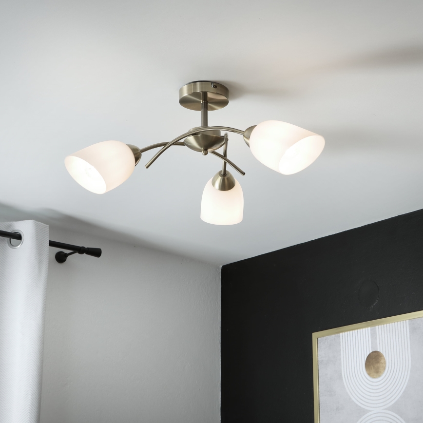 Lustră aplicată DONNA 3xE27/60W/230V patină