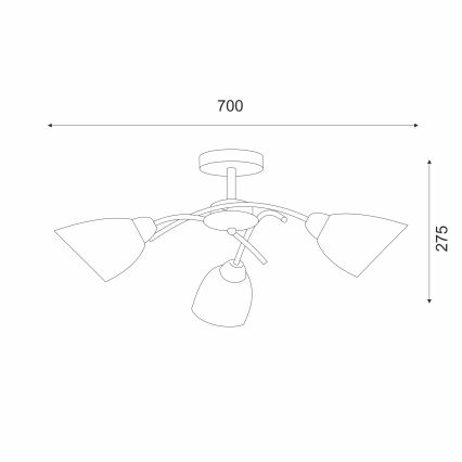 Lustră aplicată DONNA 3xE27/60W/230V patină