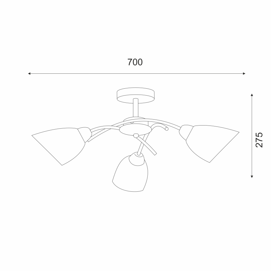 Lustră aplicată DONNA 3xE27/60W/230V patină