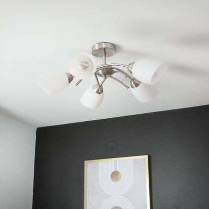 Lustră aplicată DONNA 5xE27/60W/230V nichel