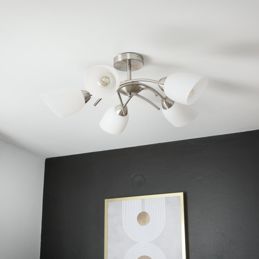 Lustră aplicată DONNA 5xE27/60W/230V nichel
