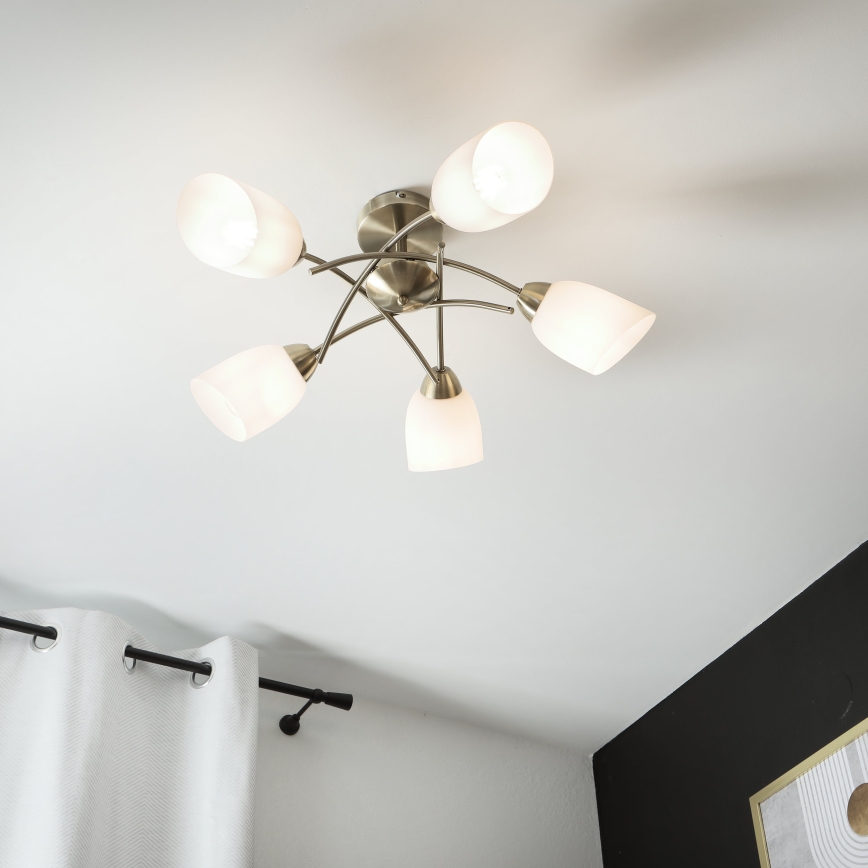 Lustră aplicată DONNA 5xE27/60W/230V patină