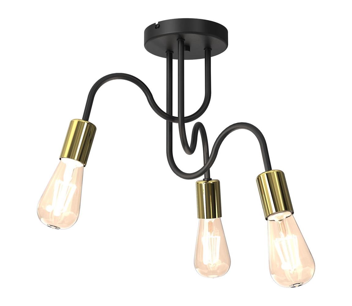 Lustră aplicată DOW 3xE27/60W/230V neagră/aurie
