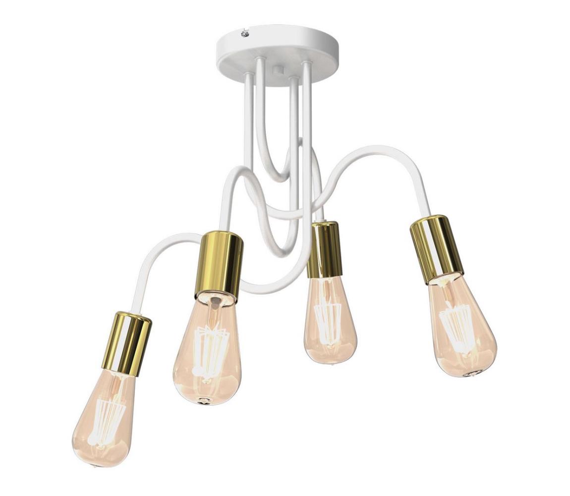 Lustră aplicată DOW 4xE27/60W/230V albă/aurie