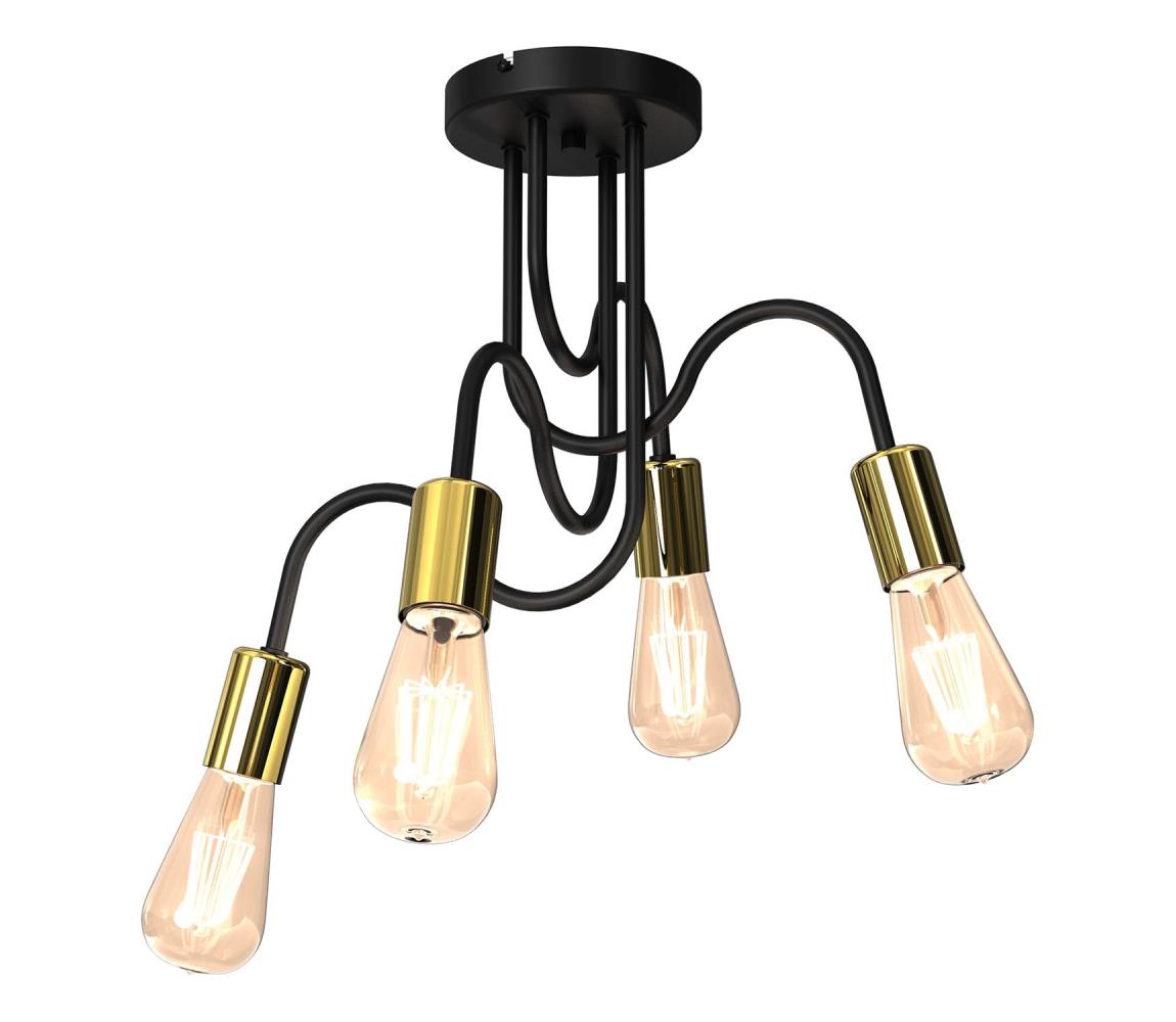 Lustră aplicată DOW 4xE27/60W/230V neagră/aurie