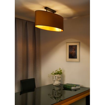 Lustră aplicată Duolla OVAL VEGAN 2xE27/15W/230V maro