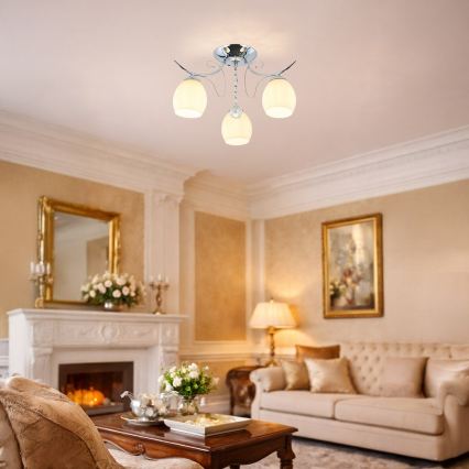 Lustră aplicată ELLA, 3x E27, 15 W, 230 V, crom lucios