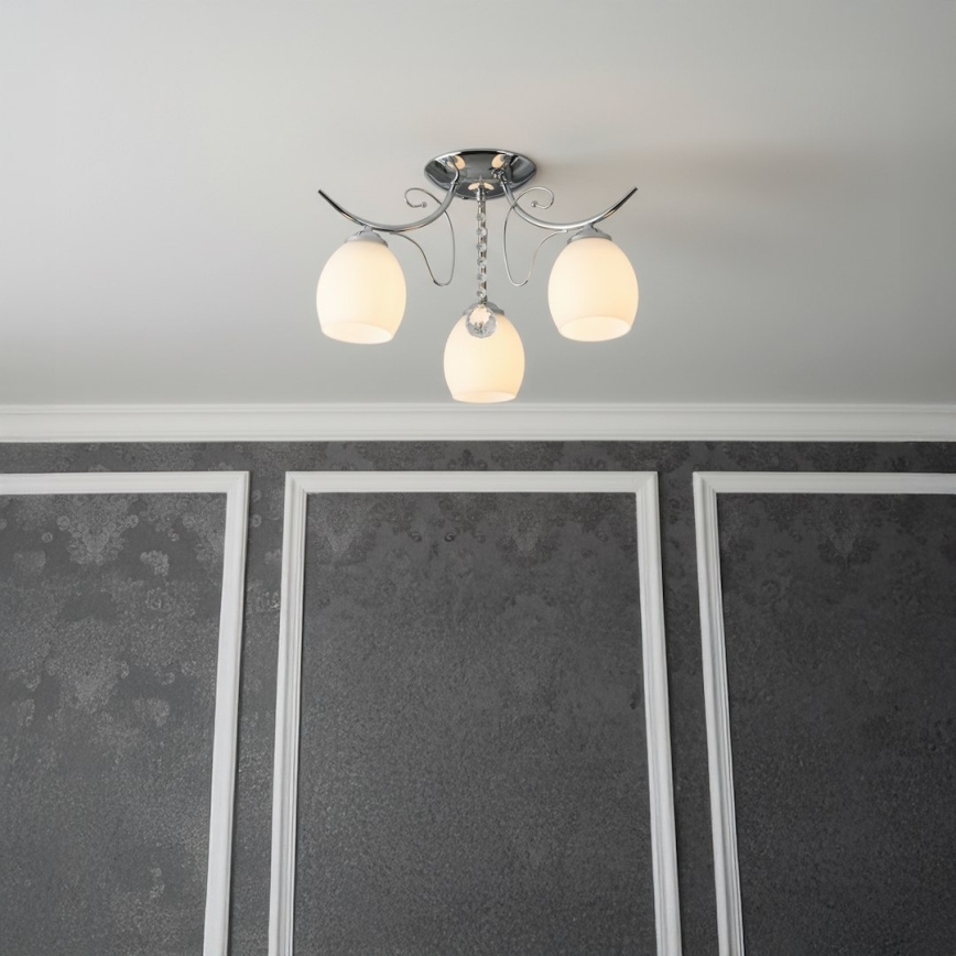 Lustră aplicată ELLA, 3x E27, 15 W, 230 V, crom lucios