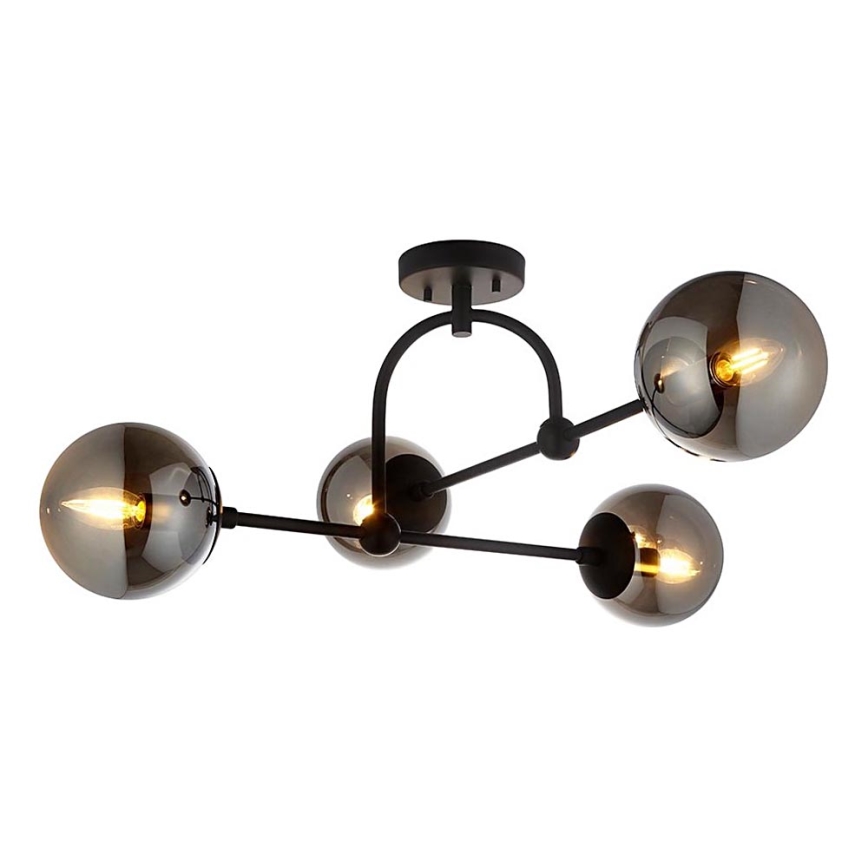 Lustră aplicată Endon 106662 ONTARIO 4xE14/7W/230V negru/fumuriu