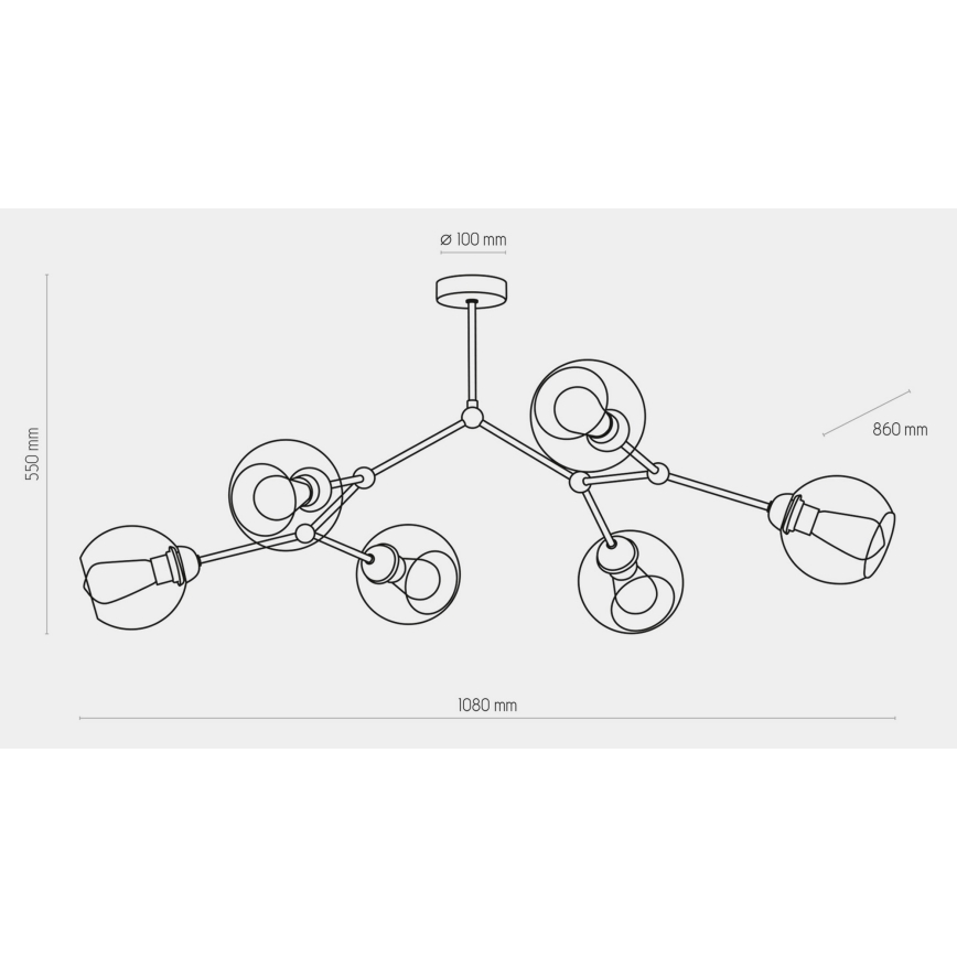 Lustră aplicată FAIRY 6xE27/60W/230V neagră