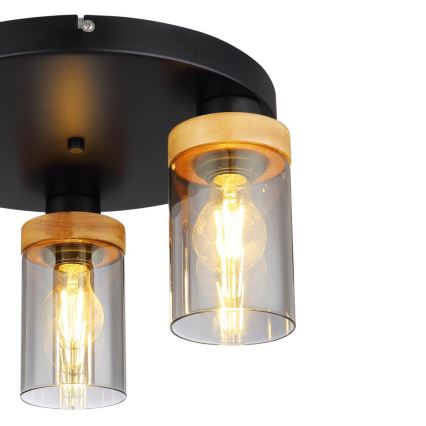 Lustră aplicată 3xE27/40W/230V metal/lemn Globo