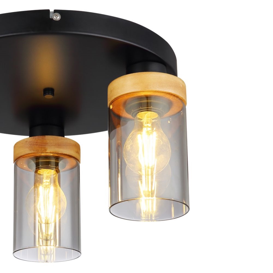 Lustră aplicată 3xE27/40W/230V metal/lemn Globo