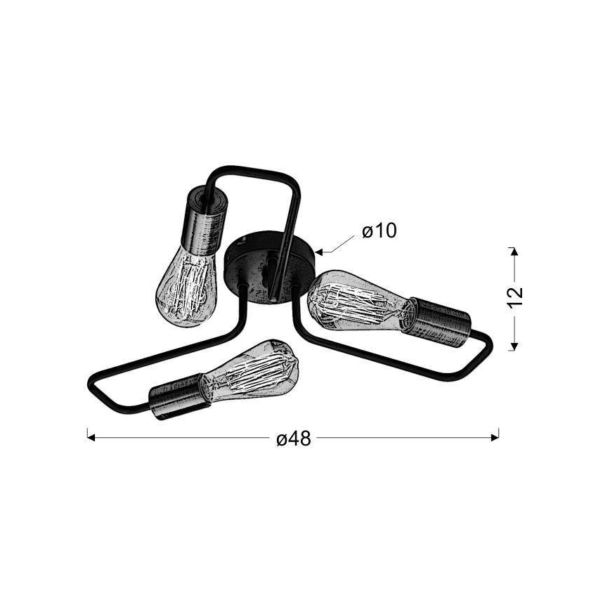 Lustră aplicată HERPE 3xE27/60W/230V