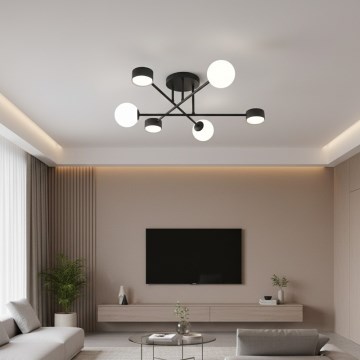 Lustră aplicată HOLON 3xG9/8W/230V + 3xGX53/12W, neagră