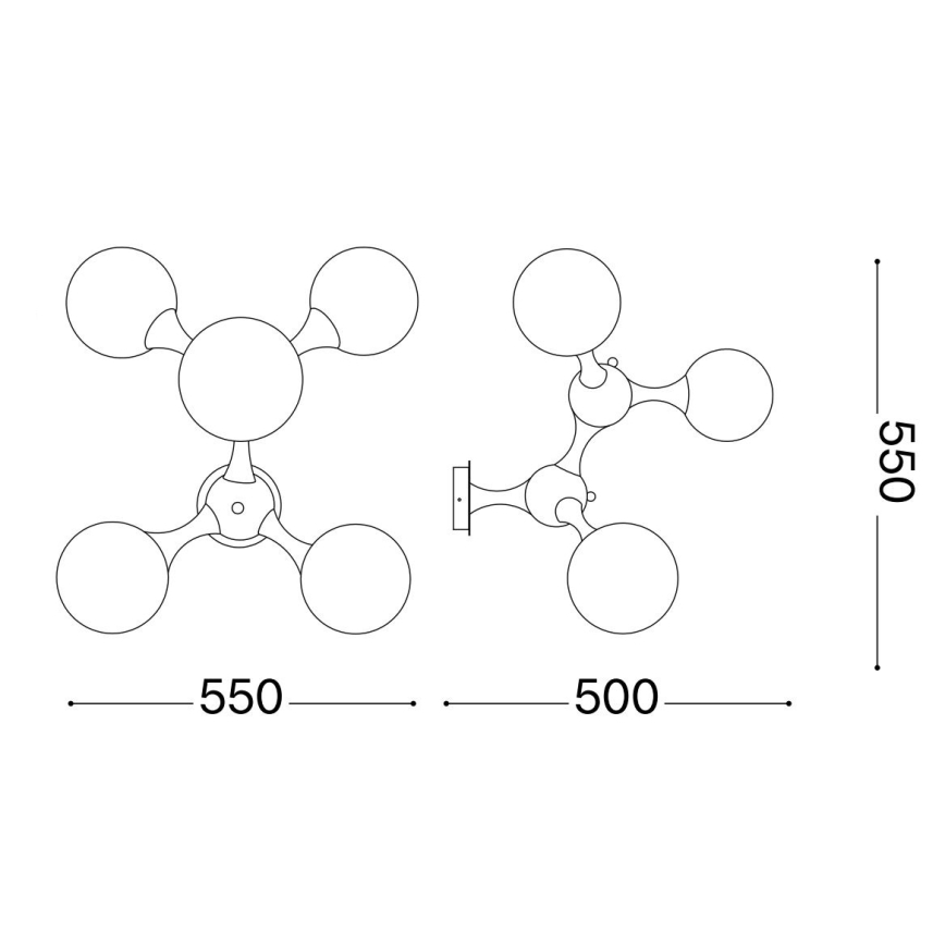 Lustră aplicată Ideal Lux NODI 5xE14/28W/230V crom lucios