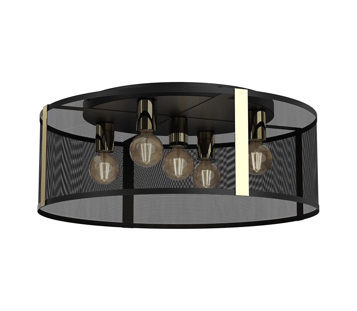 Lustră aplicată KAGA 5xE27/60W/230V neagră/aurie