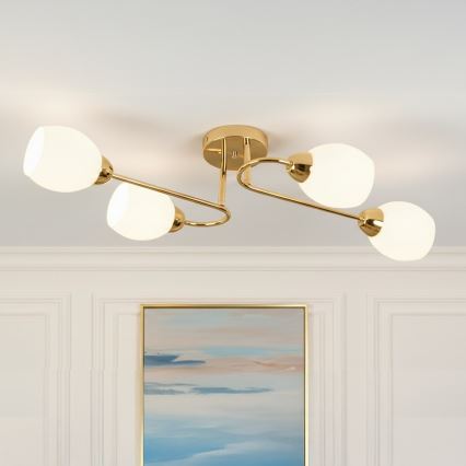 Lustră aplicată KING, 4 x E27, 15 W, 230 V, aurie