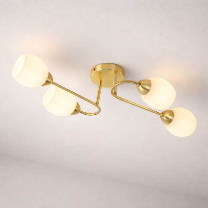 Lustră aplicată KING, 4 x E27, 15 W, 230 V, aurie