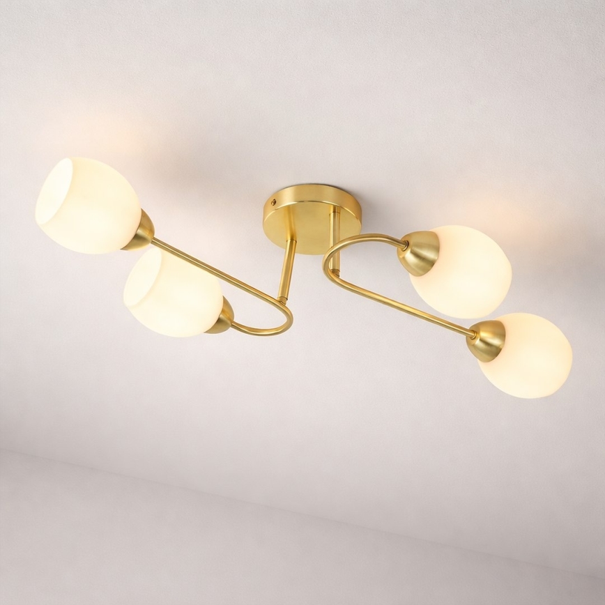 Lustră aplicată KING, 4 x E27, 15 W, 230 V, aurie