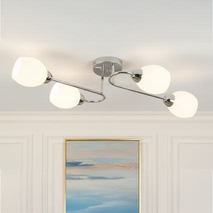 Lustră aplicată KING, 4 x E27, 15W, 230V, crom lucios