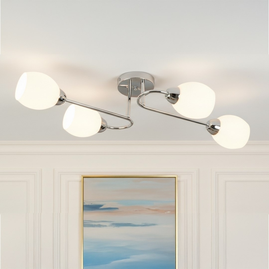 Lustră aplicată KING, 4 x E27, 15W, 230V, crom lucios