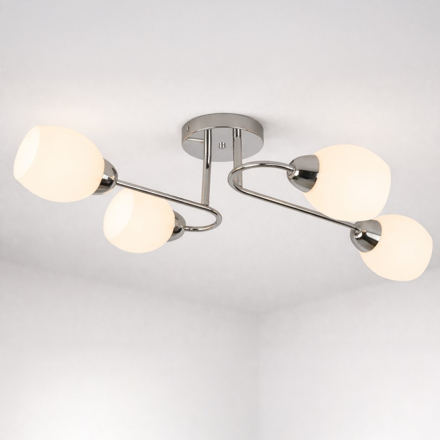 Lustră aplicată KING, 4 x E27, 15W, 230V, crom lucios