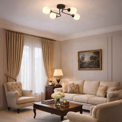 Lustră aplicată KING 4xE27/15W/230V neagră