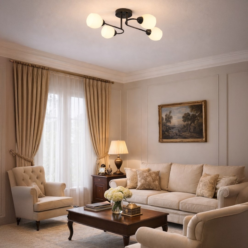 Lustră aplicată KING 4xE27/15W/230V neagră