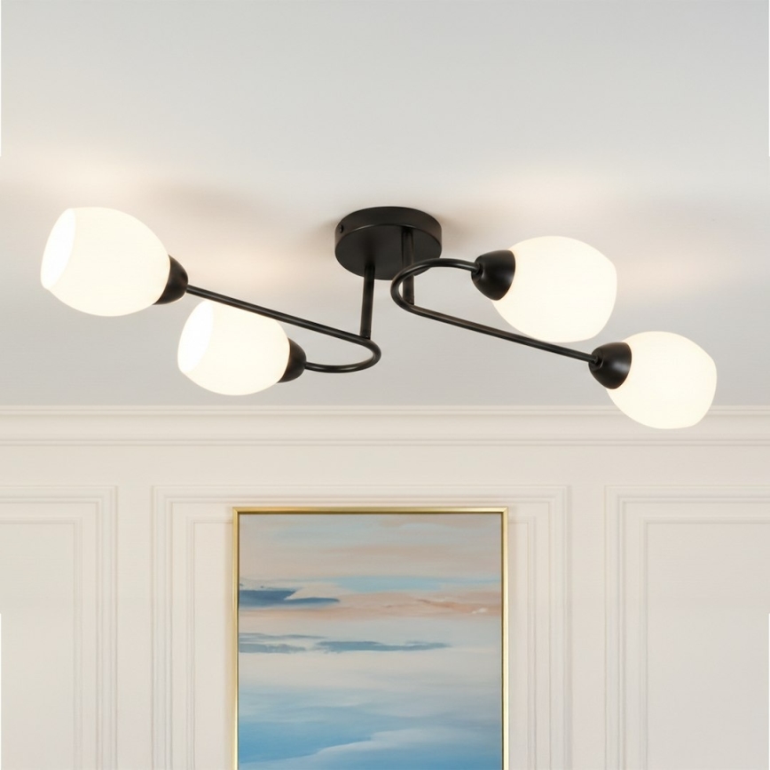 Lustră aplicată KING 4xE27/15W/230V neagră