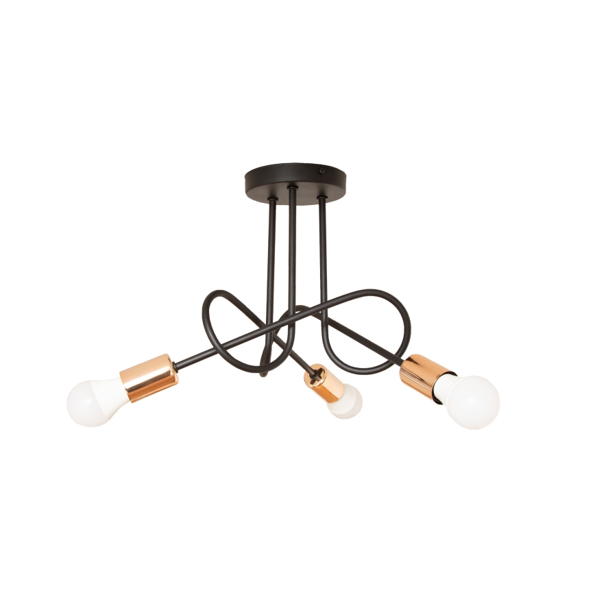 Lustră aplicată LED OXFORD 3x E27/15W/230V neagră