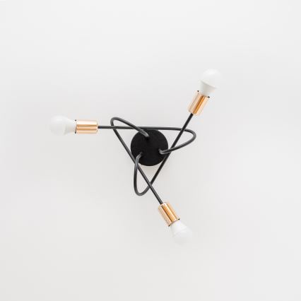 Lustră aplicată LED OXFORD 3x E27/15W/230V neagră