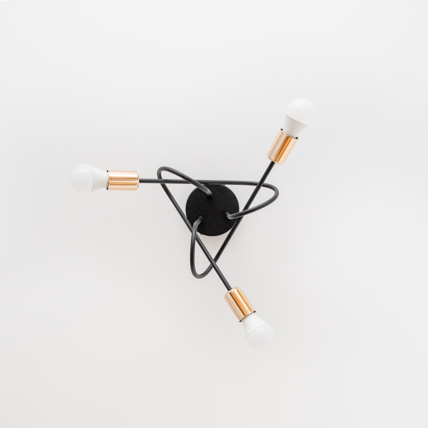 Lustră aplicată LED OXFORD 3x E27/15W/230V neagră